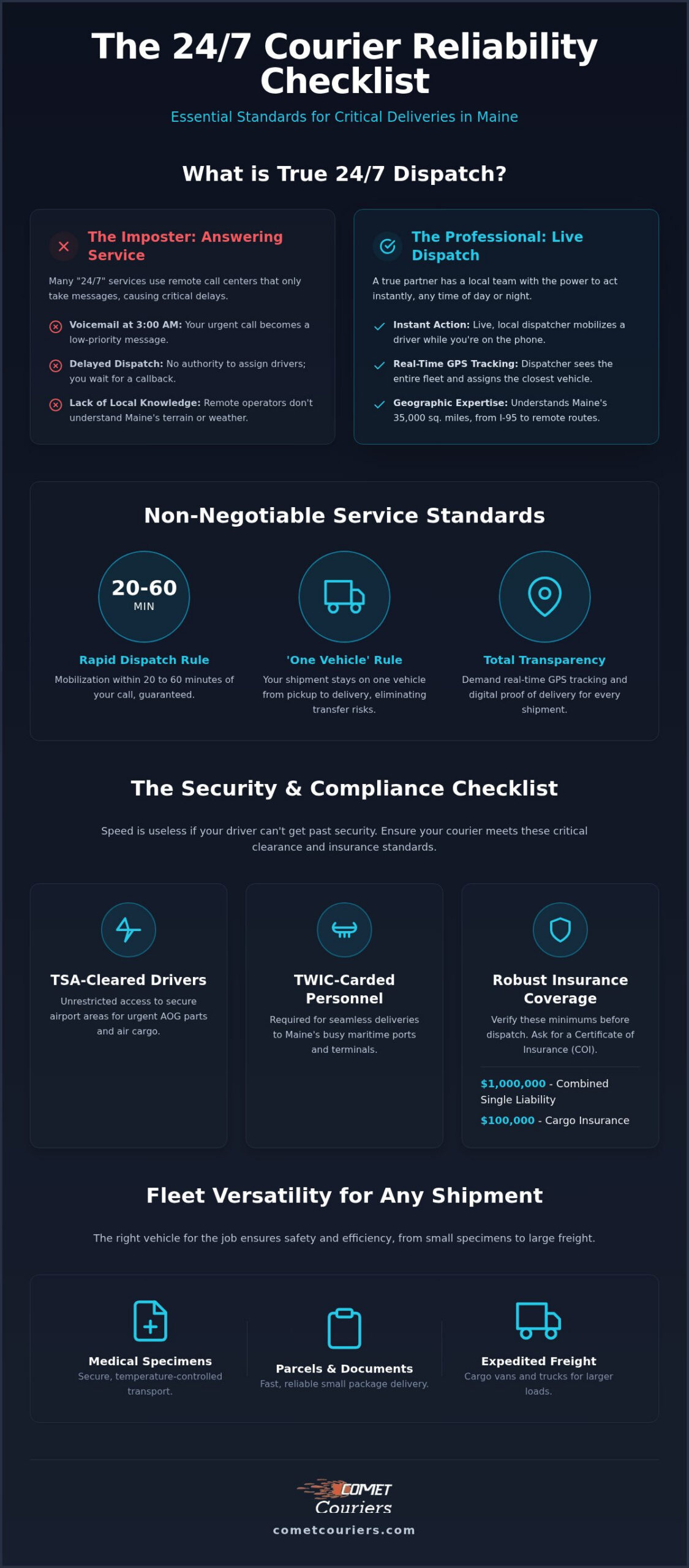 24/7 Courier Dispatch in Maine: The Ultimate Reliability Checklist for 2026
